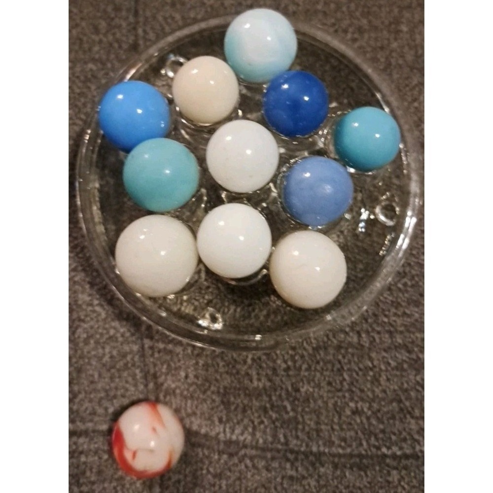 Lot Of 11 Estate Sale Marbles All UV Reactive Plus 1 UV Reactive Shooter Marble.